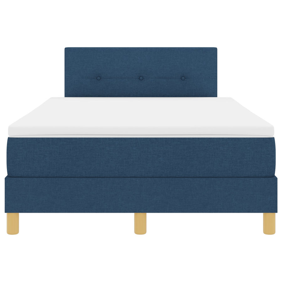 Boxspringbed Met Matras Stof Blauw 120 x 200 cm Geknoopt