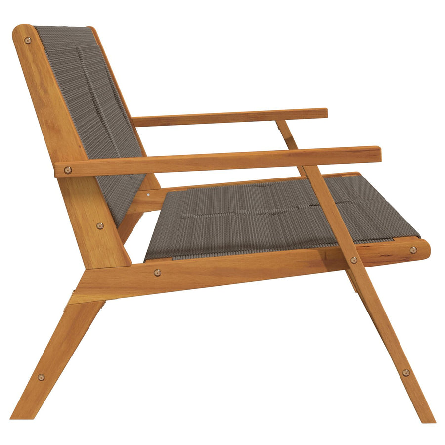 Tuin 76X122X73 Cm Massief Acaciahout Grijs Bank
