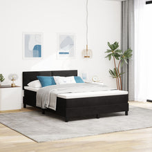 Boxspringbed Met Matras Zwart 140X190 Cm Fluweel Blauw