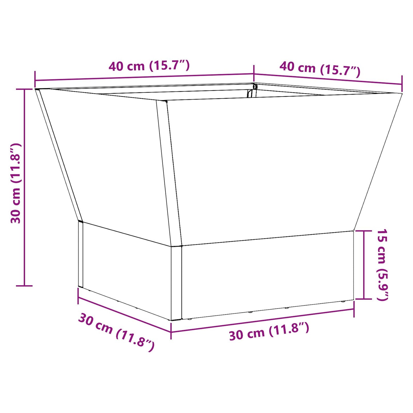 Vierkante Vuurkorf Verweerd Staal 40 x 40 x 30 cm Verweerd staal/Bruin