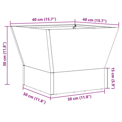 Vierkante Vuurkorf Verweerd Staal 40 x 40 x 30 cm Verweerd staal/Bruin