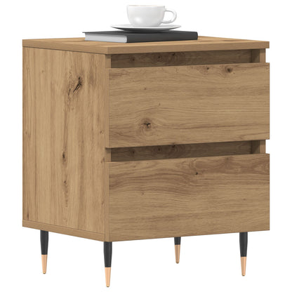 Nachtkastjes 2 Stuks Artisan Eiken 40X35X50 Cm Bewerkt Hout