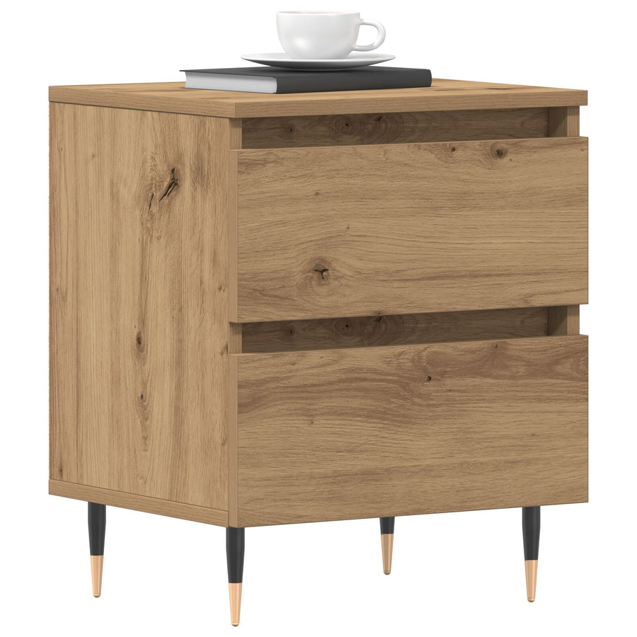 Nachtkastjes 2 Stuks Artisan Eiken 40X35X50 Cm Bewerkt Hout