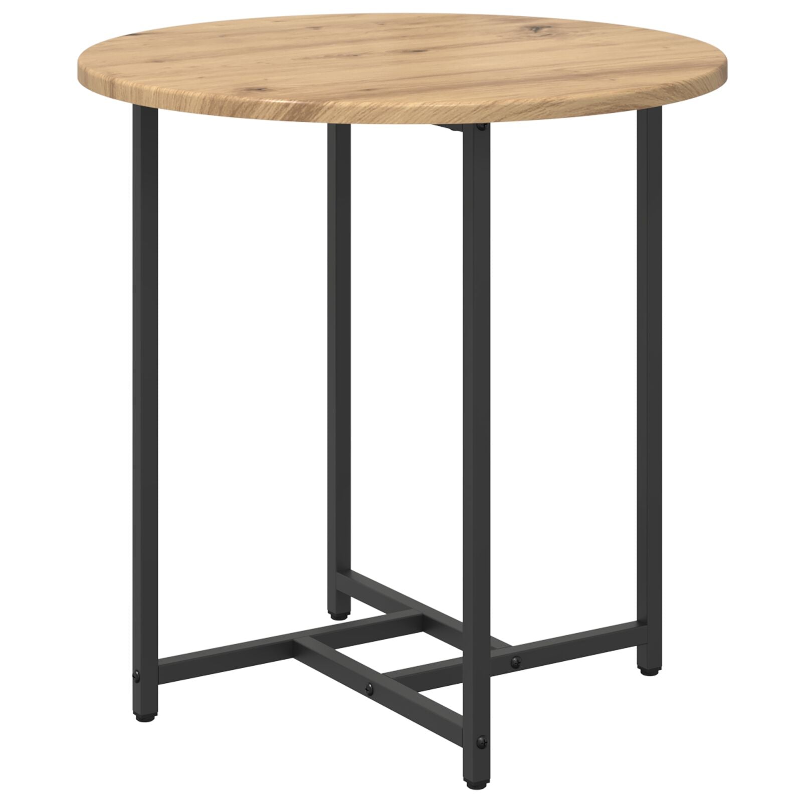 Bijzettafel 2 Stuks Artisan Eiken Hout En Metaal Ambachtelijk eiken