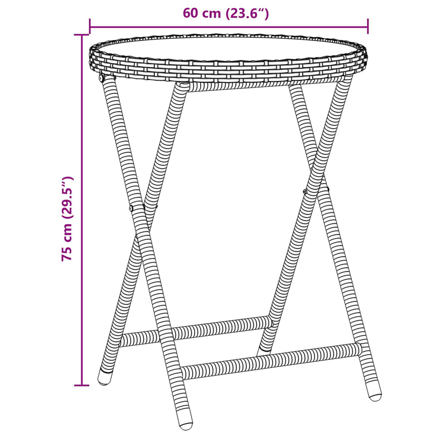3-Delige Bistroset Voor De Tuin Met Kussens Beige Poly Rattan