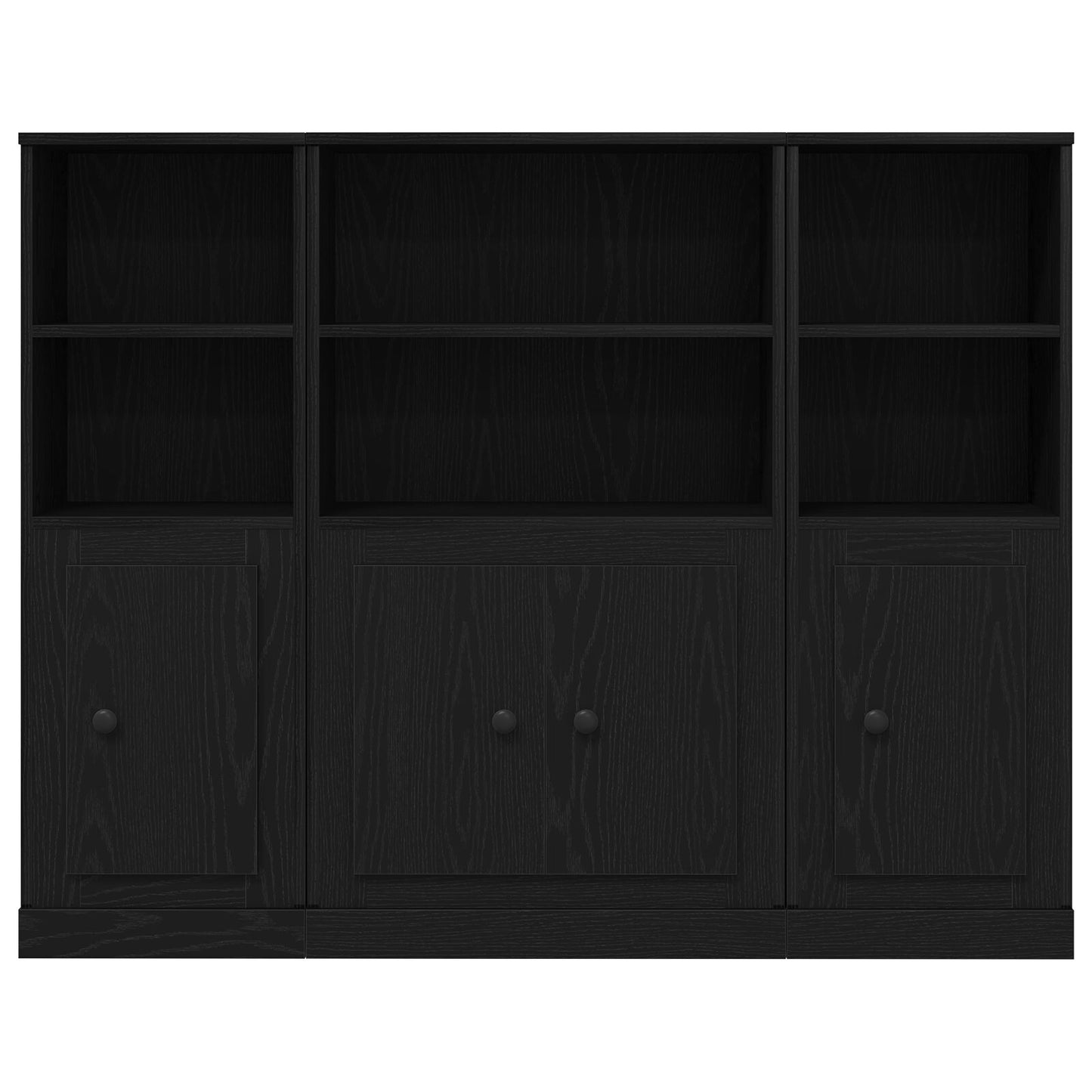Hoogkast Zwart Eiken 132X35,5X103,5 Cm Geengineerd Hout