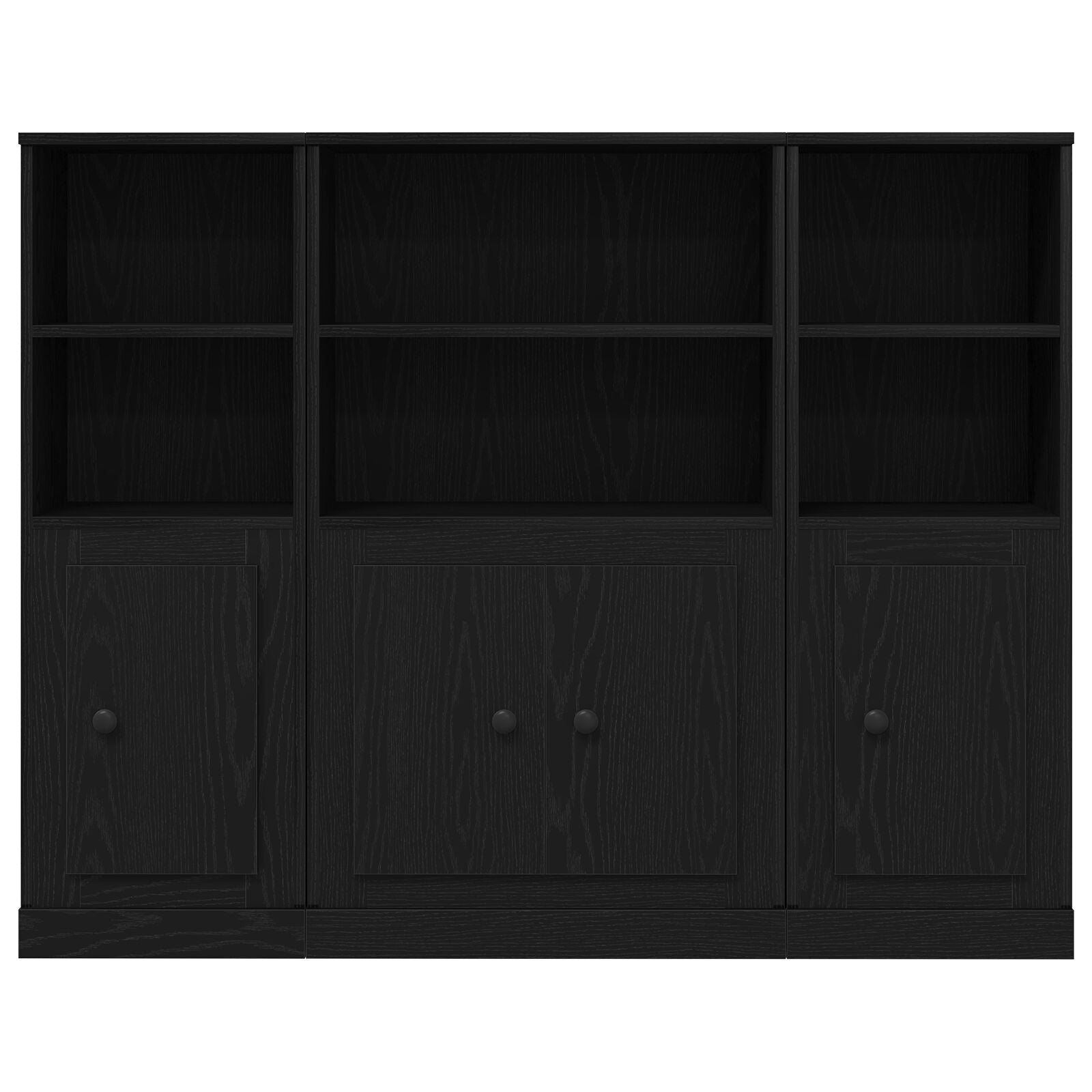 Hoogkast Zwart Eiken 132X35,5X103,5 Cm Geengineerd Hout