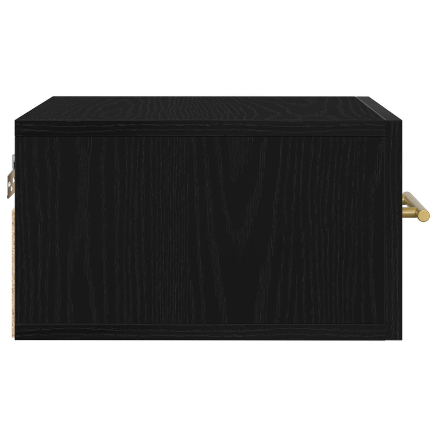 Nachtkastjes 2 Stuks Wandgemonteerd Zwart Eiken 35X35X20 Cm Zwart Eiken