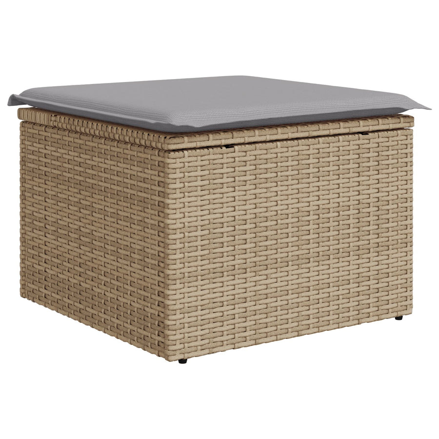6-Delige Tuinsofa Set Met Kussens Beige Poly Rattan