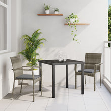 3-Delige Tuin Eetset Met Kussens Grijs Poly Rattan