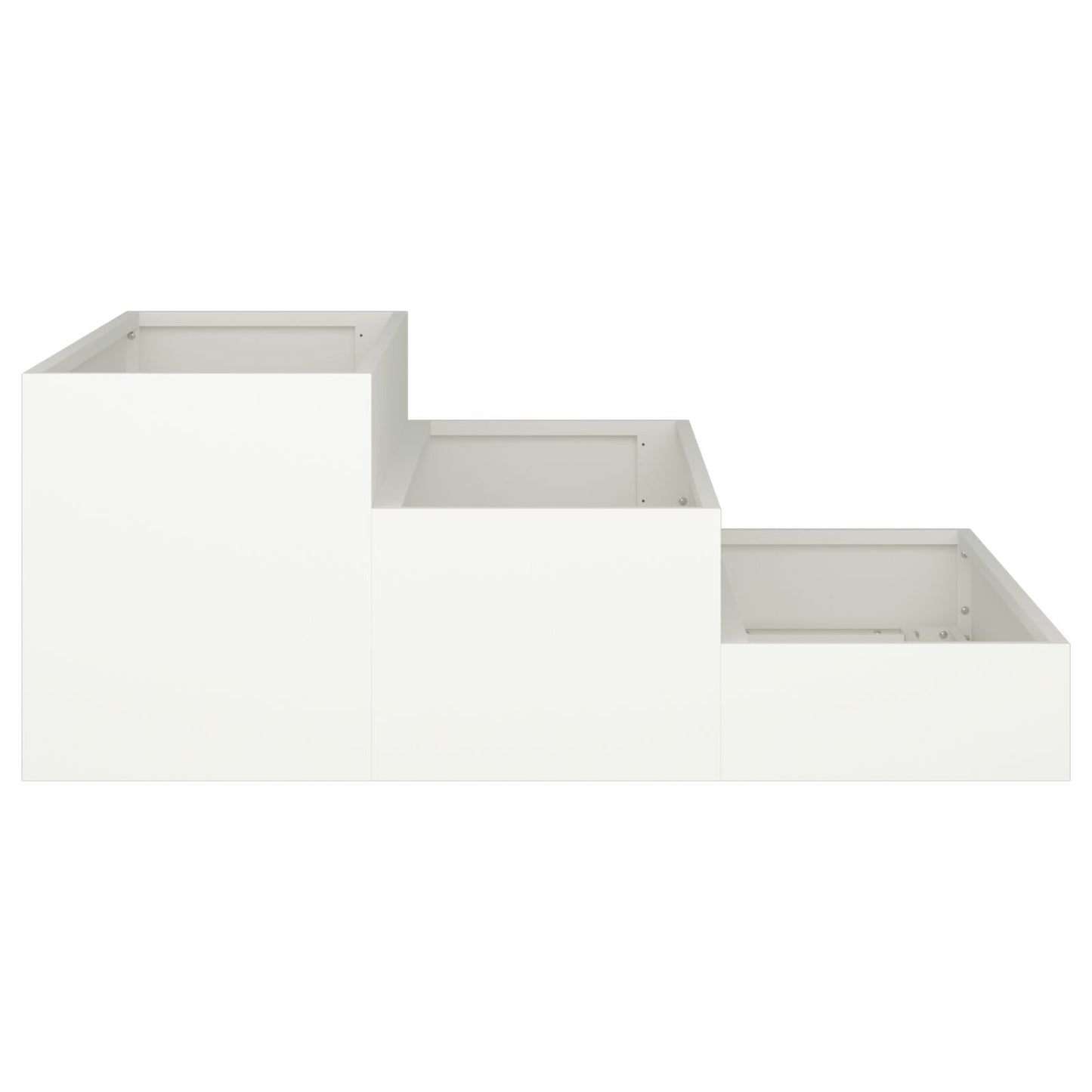 Tuin Plantenbak 3-Laags Te Staal 90 x 90 x 35 cm Wit