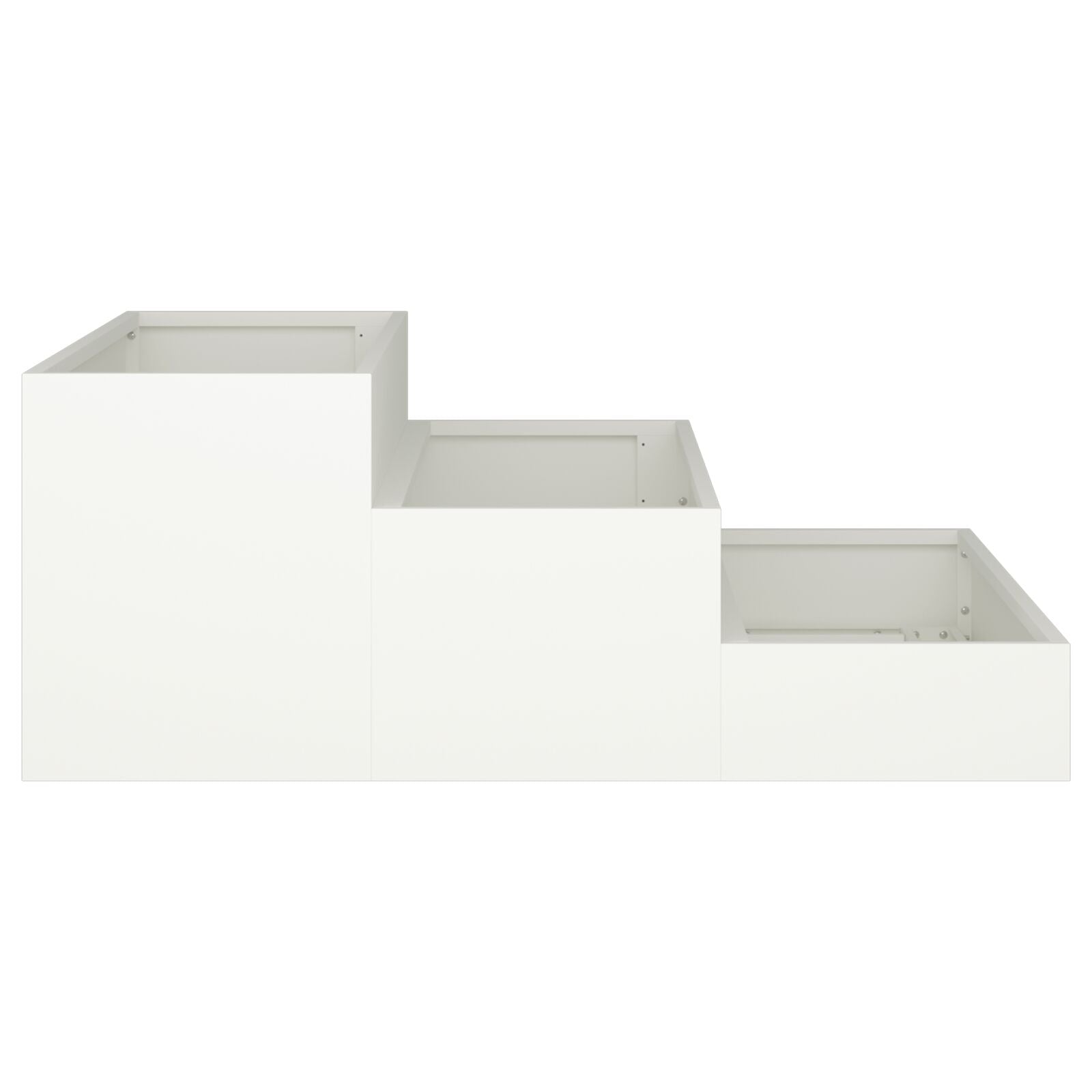 Tuin Plantenbak 3-Laags Te Staal 90 x 90 x 35 cm Wit
