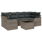 Tuin loungeset poly rattan grijs 5-delig