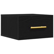 Bedside Cabinet Wandgemonteerd Zwart Eiken 35X35X20 Cm Zwart Eiken
