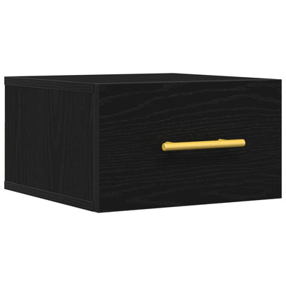 Bedside Cabinet Wandgemonteerd Zwart Eiken 35X35X20 Cm Zwart Eiken