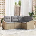 Loungeset polyrattan 4-delig beige