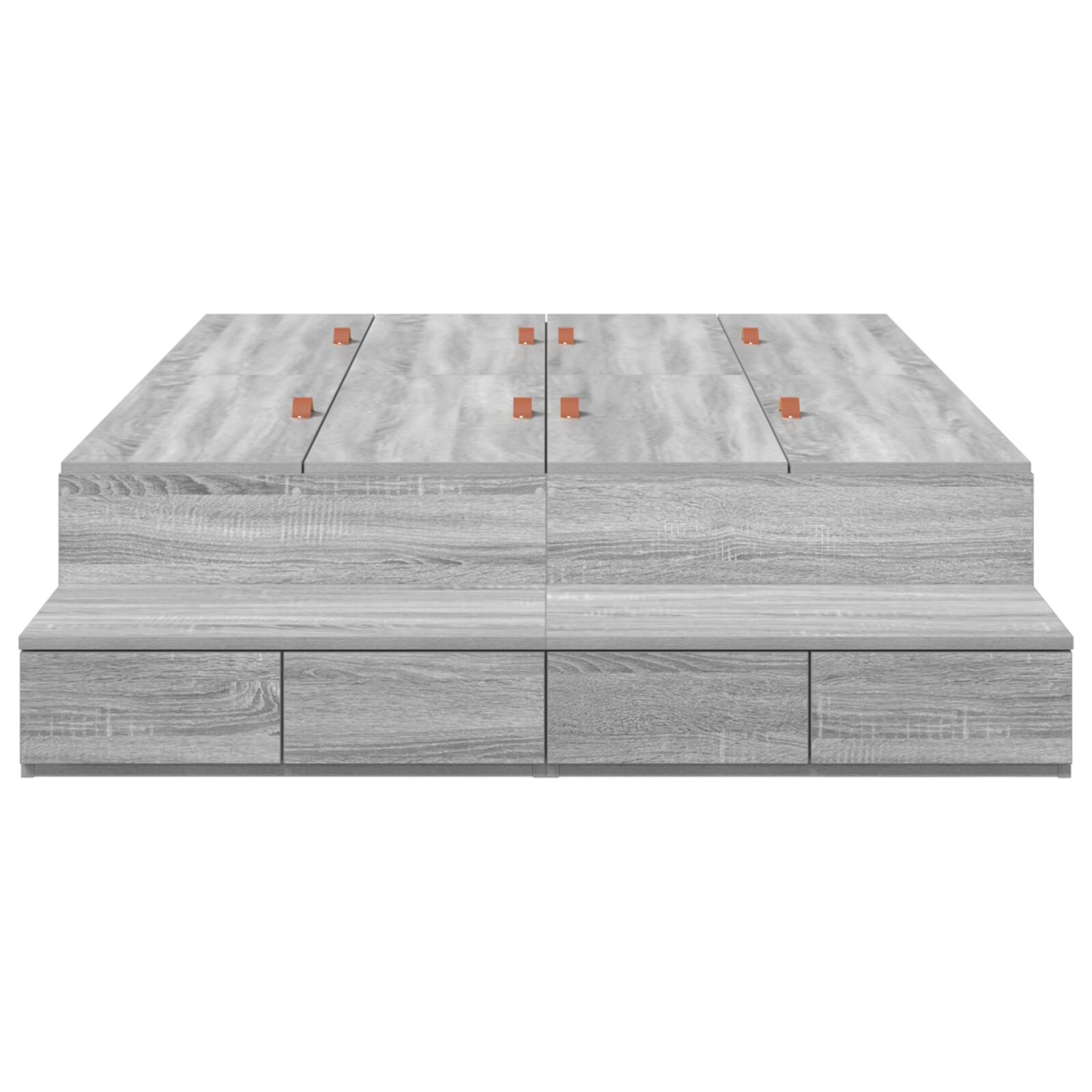 Opslag Bedframe Grijs Sonoma Gefabriceerd Hout 120 X 190 Cm Artisanaal Eiken