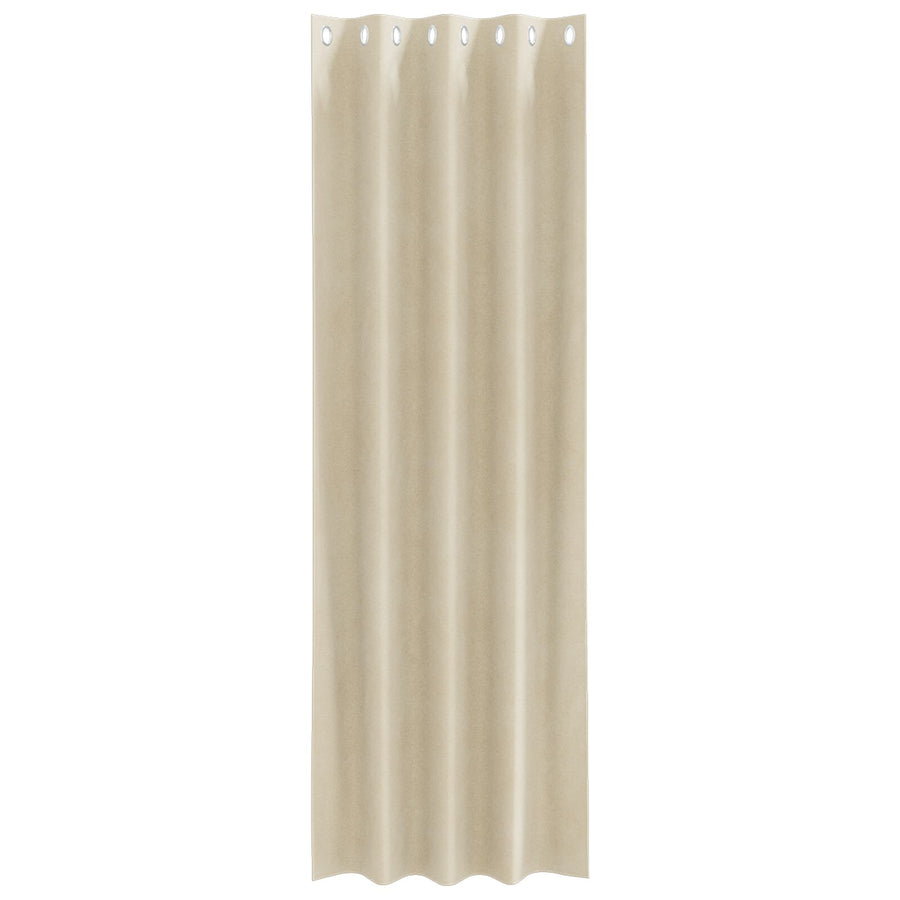 Zwarte Uiterlijke Gordijnen 2 Stuks Fluweel Crème 140 x 225 cm Met oogjes