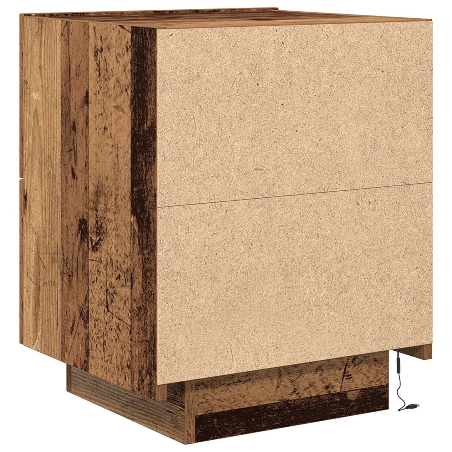 Bedside Cabinets Met Led Lichten 2 Stuks Oude Hout 45X40X55 Cm