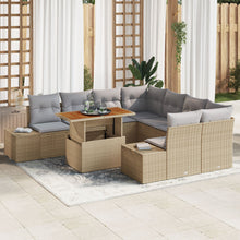 Tuinbank Set Set Van 9 Beige Met Grijze Kussens