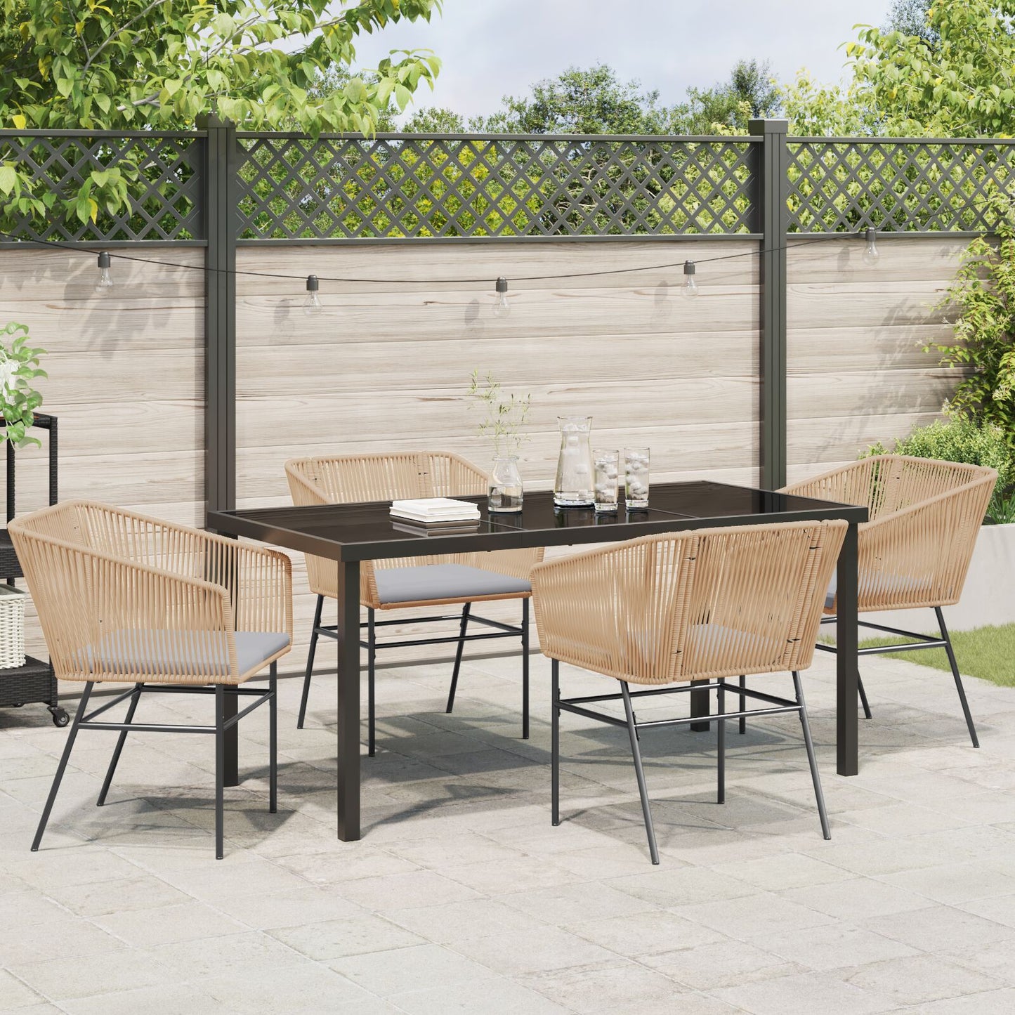 Set Van 3 Bruin Pe Rattan Standaard Uv-Bestendige Materialen