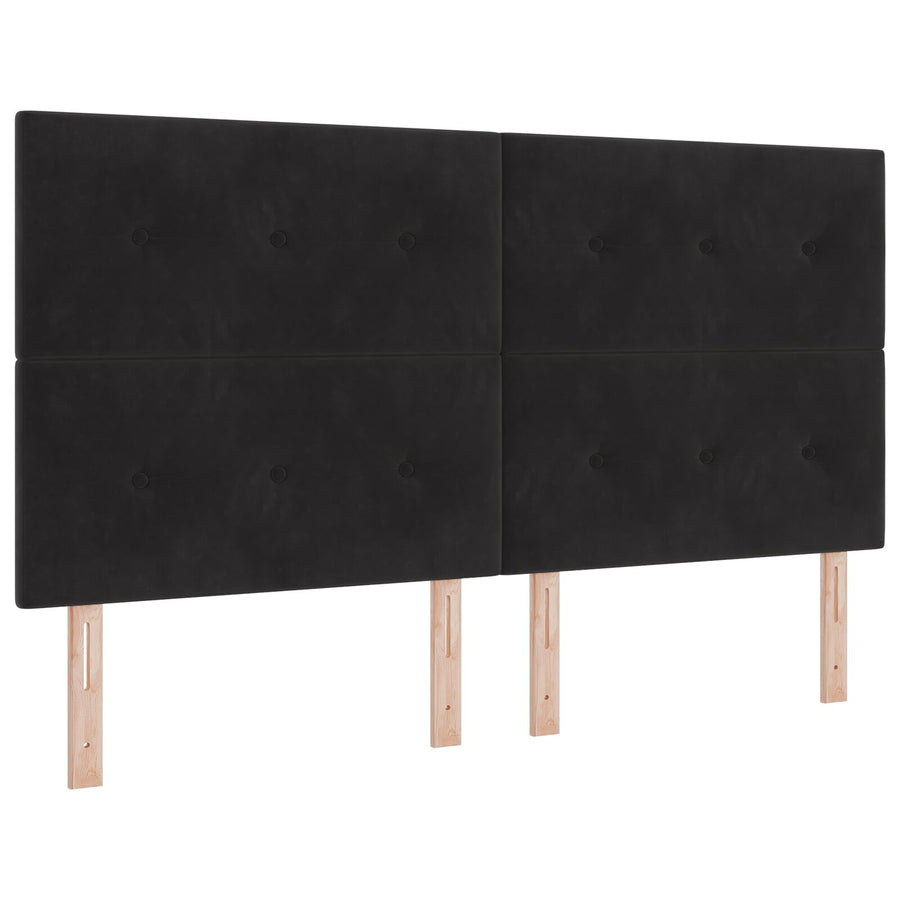 Hoofdbord Knopgestikt Fluweel Zwart 180 cm Hoog hoofdbord