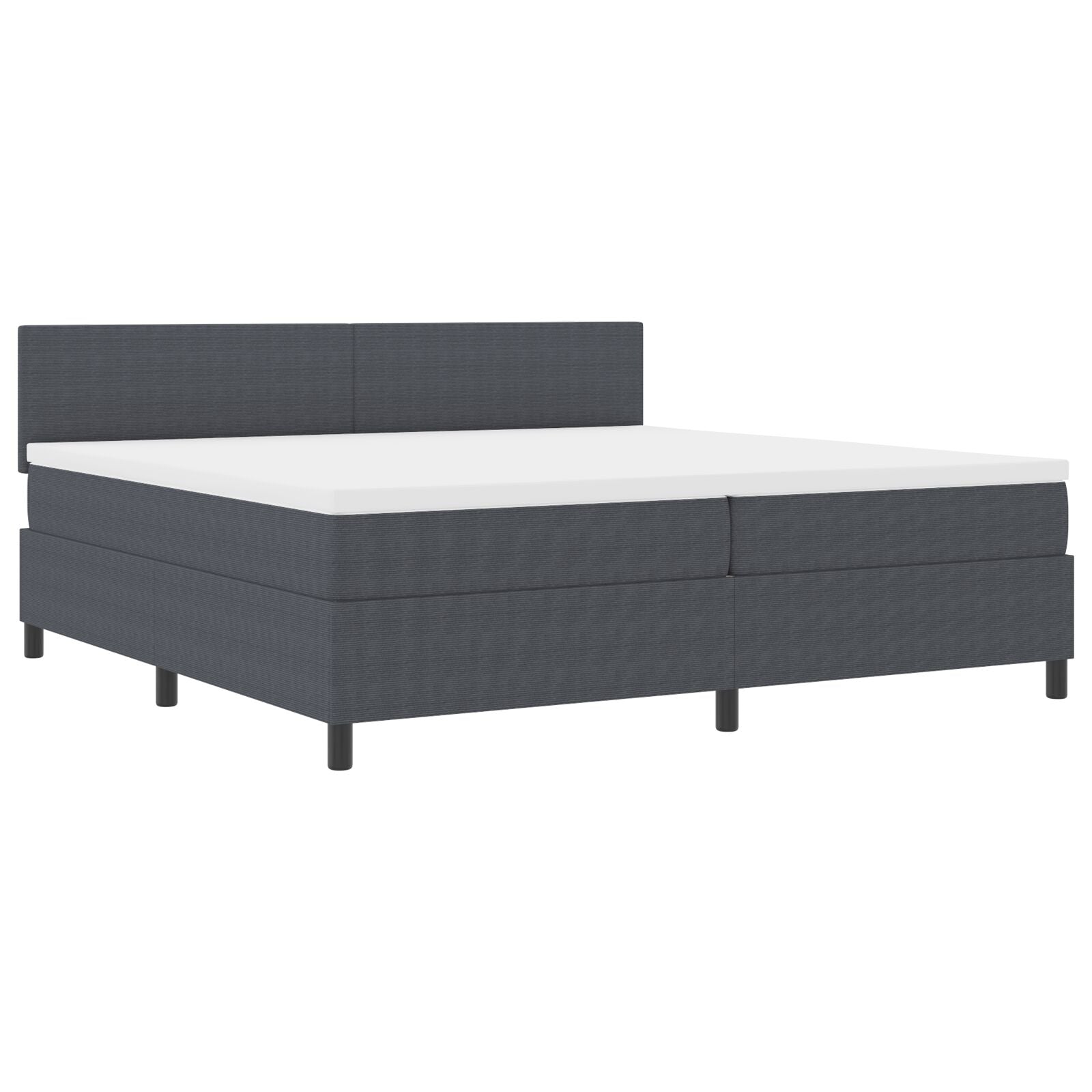 Boxspringbed Met Matras Donkergrijs 200 X 200 Cm Ribstof