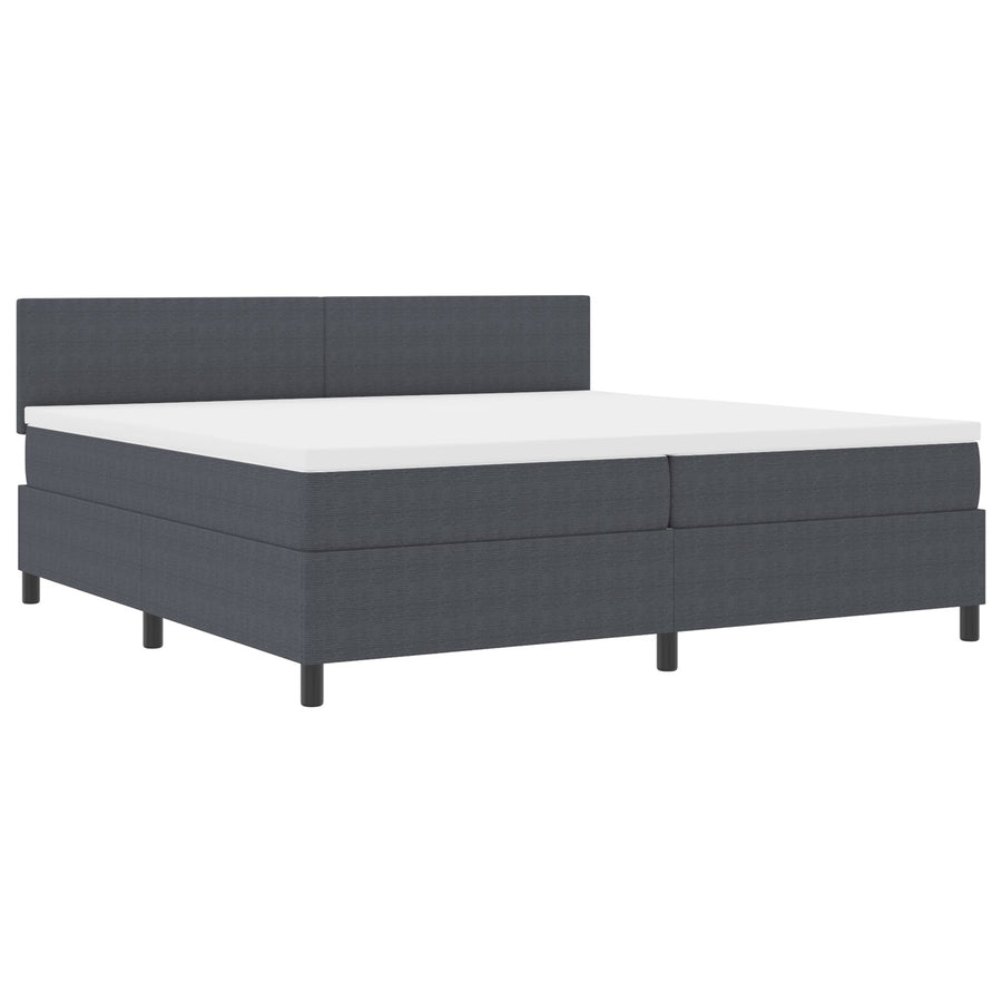 Boxspringbed Met Matras Donkergrijs 200 X 200 Cm Ribstof