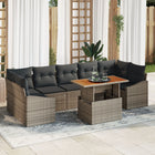 Loungeset 8-delig polyrattan grijs