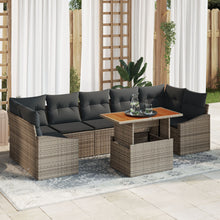 8-Delige Tuinsofa Set Met Kussens Grijs Poly Rattan