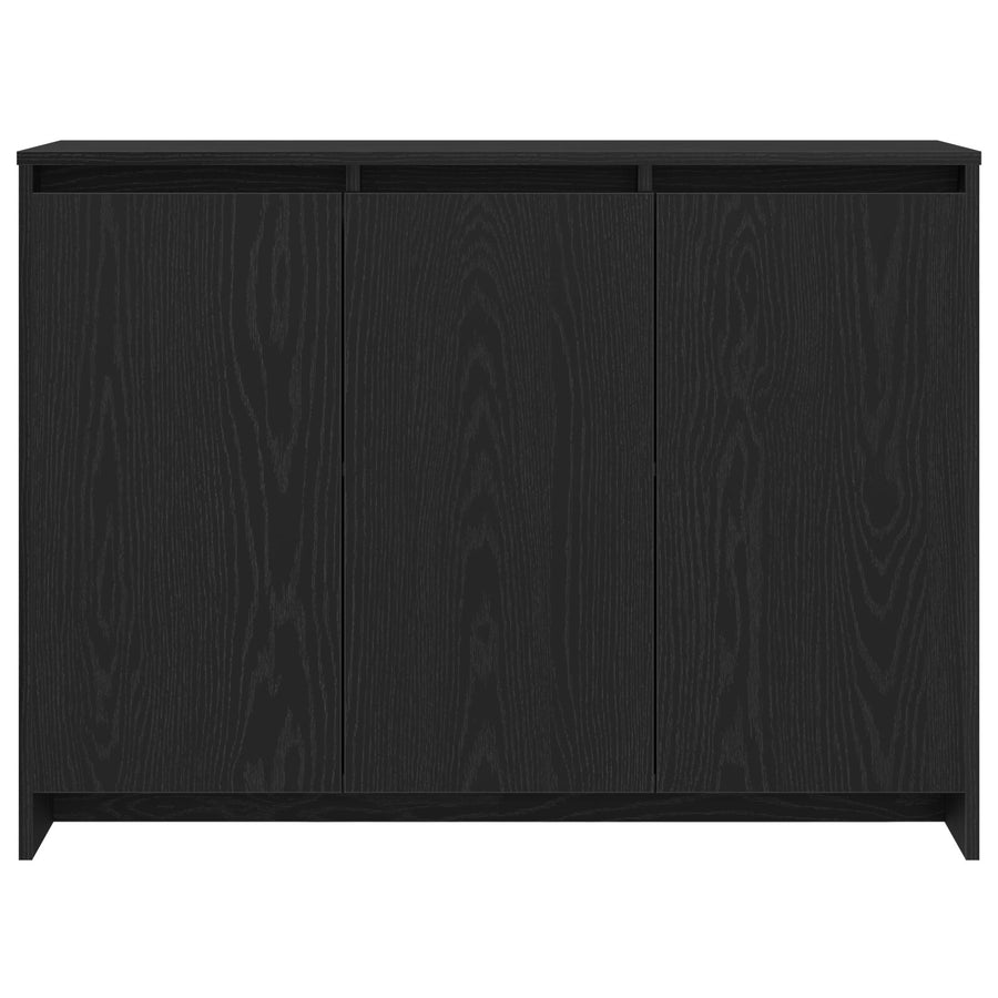 Dressoir Zwart Eiken 102X33X75 Cm Bewerkt Hout