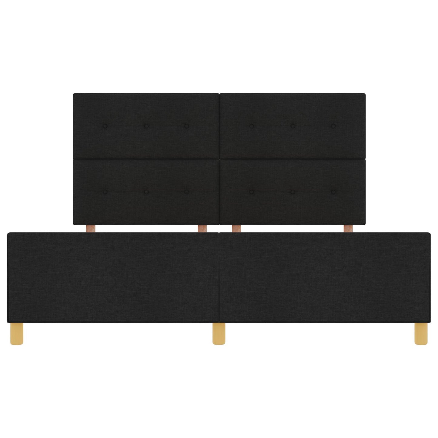 Bed Frame Zwart 180X200 Cm Stof Crème