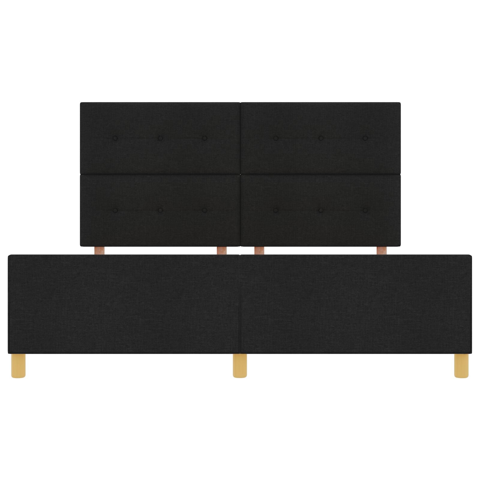 Bed Frame Zwart 180X200 Cm Stof Crème