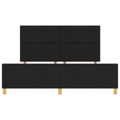 Bed Frame Zwart 180X200 Cm Stof Crème