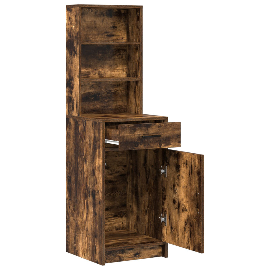 Hoge Kast In , 40X41X135 Cm, Gemaakt Van Engineered Wood Gerookt eiken