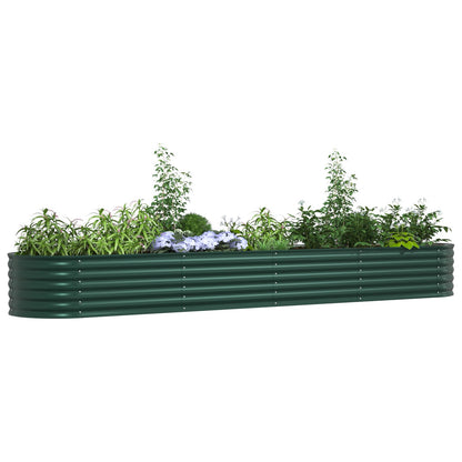 Tuin Raised Bed Gegalvaniseerd Staal 400 x 80 x 44 cm Groen
