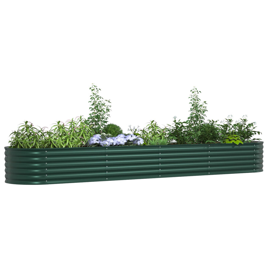 Tuin Raised Bed Gegalvaniseerd Staal 400 x 80 x 44 cm Groen