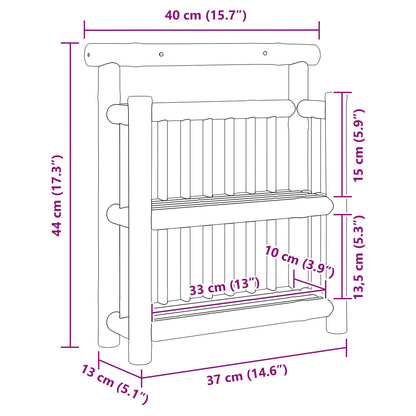 Wandplank 2 Niveau's 40X13X44 Cm Bamboe