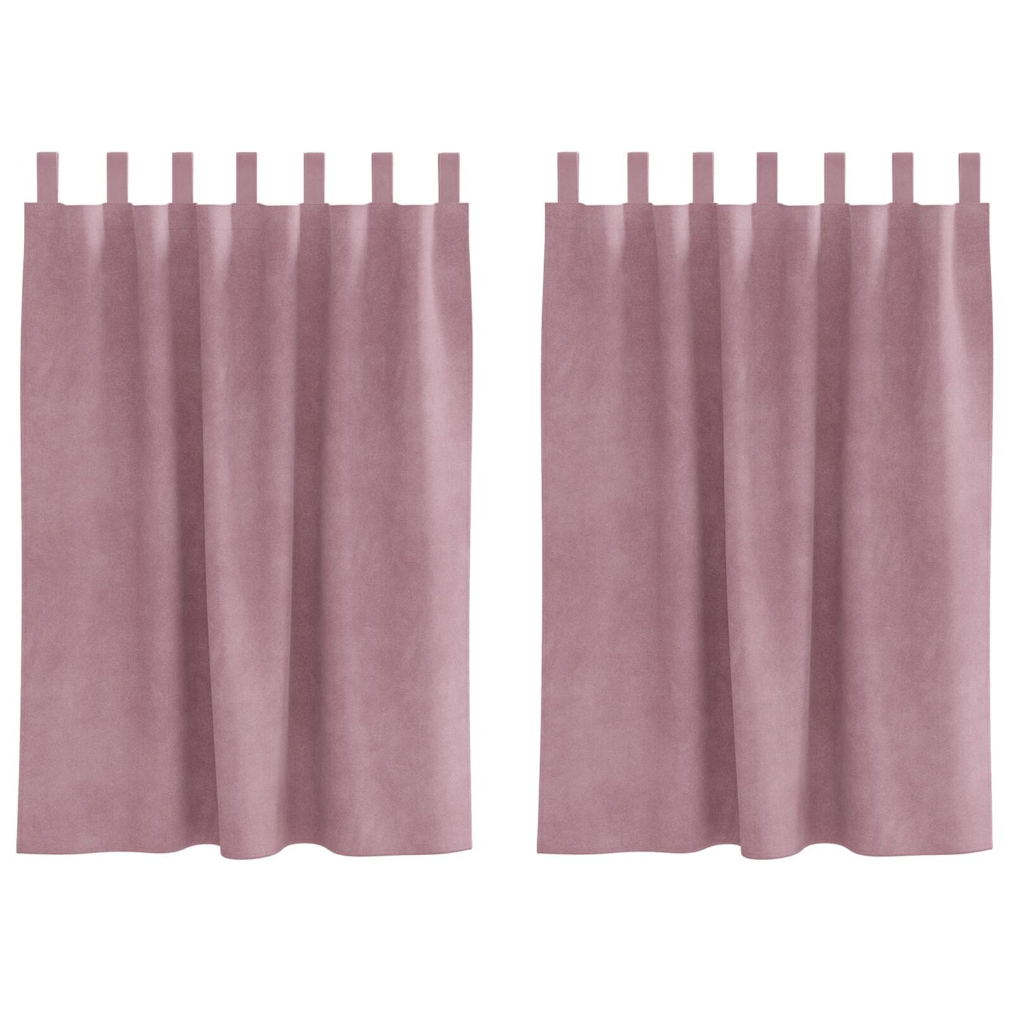 Blackout Gordijnen Met Hanglussen 2 Stuks Donker Roze Velvet Donkerroze 140 x 140 cm met ophanglussen