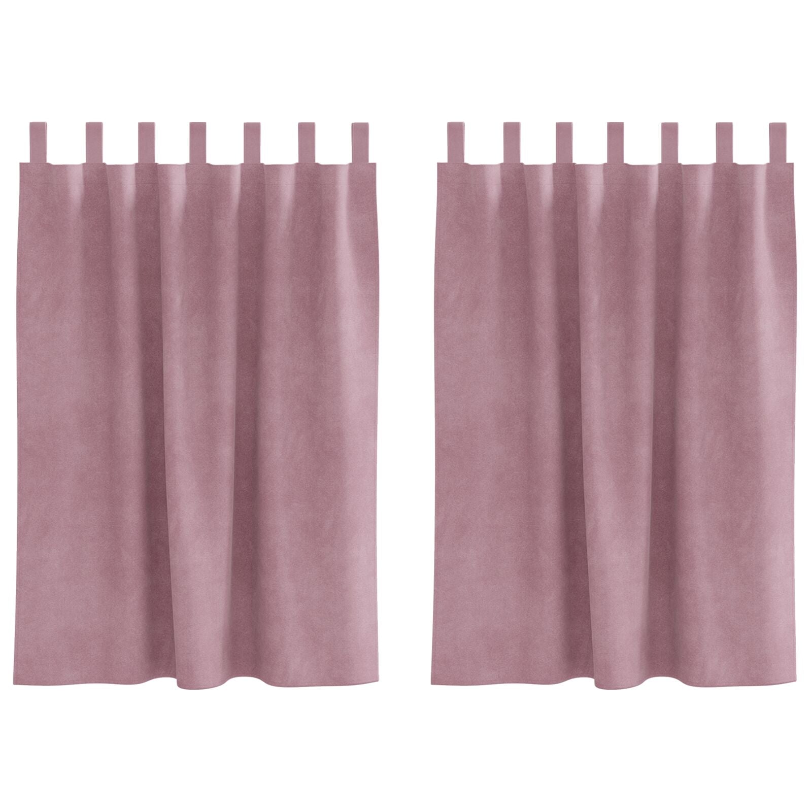 Blackout Gordijnen Met Hanglussen 2 Stuks Donker Roze Velvet Donkerroze 140 x 140 cm met ophanglussen