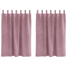 Blackout Gordijnen Met Hanglussen 2 Stuks Donker Roze Velvet Donkerroze 140 x 140 cm met ophanglussen