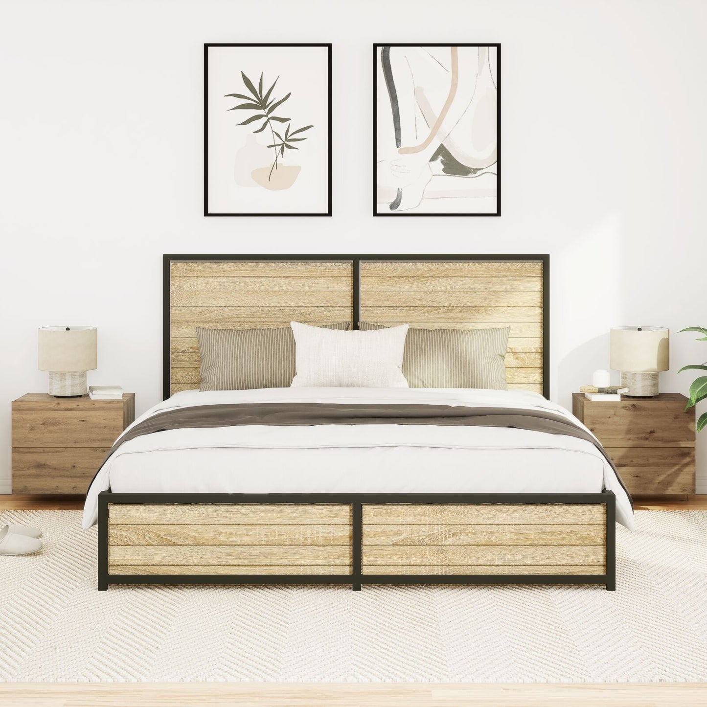 Bedside Cabinets Met Led Lichten Wandgemonteerd 2 Stuks Artisan Eiken Ambachtelijk eiken