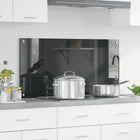 Keuken spatbord 100x50 cm gehard glas donkergrijs