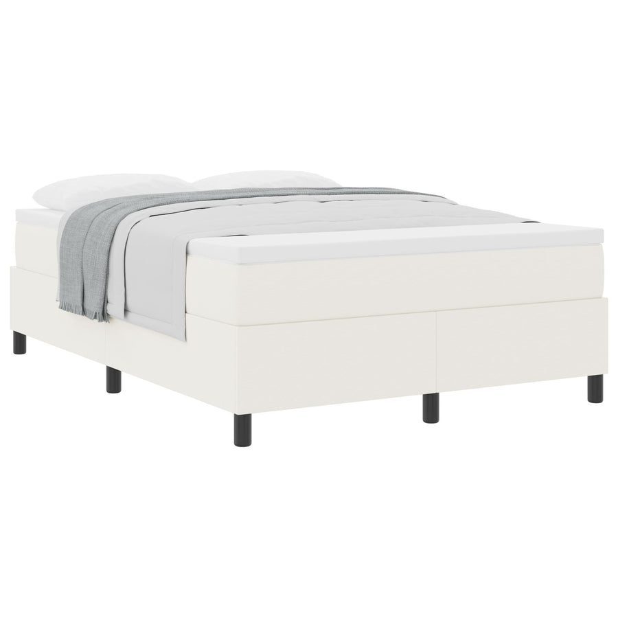 Boxspringbed Met Matras Crème 160X200 Cm Corduroy Stof