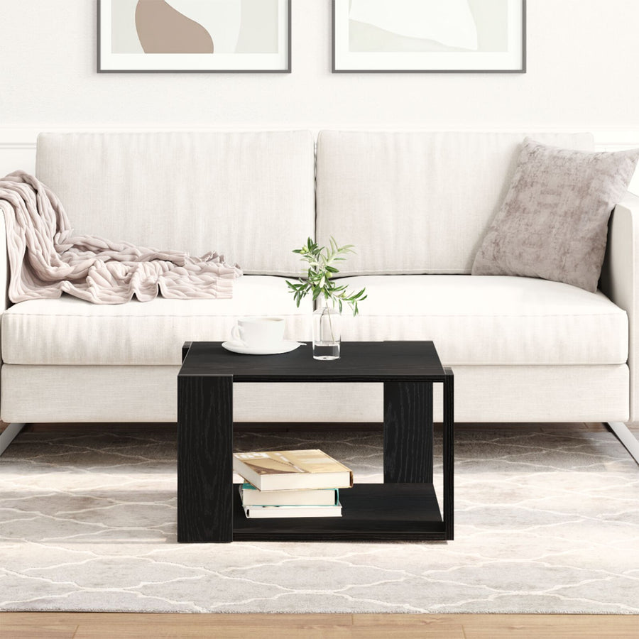 Salontafel Zwart Eiken 85X55X31 Cm Bewerkt Hout
