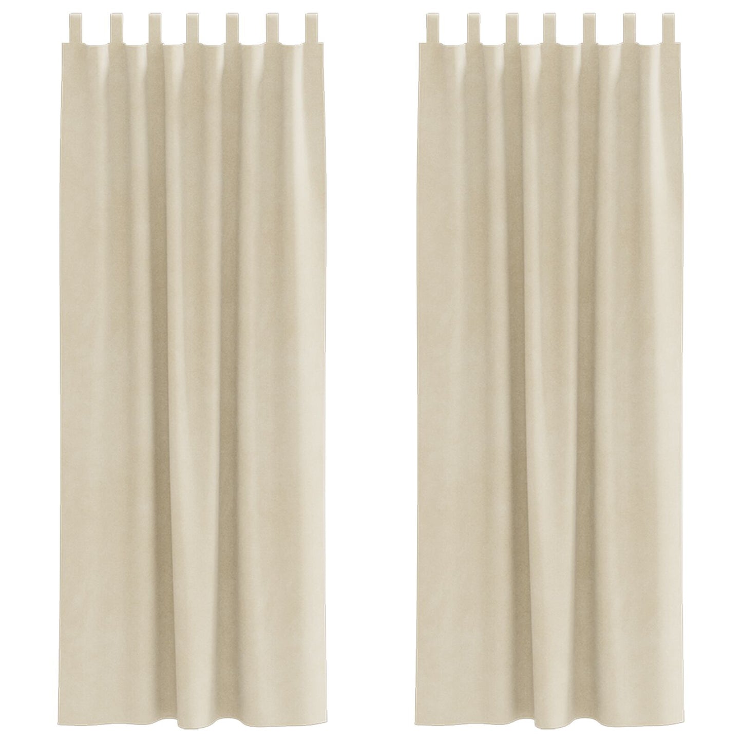 Blackout Gordijnen Met Hanglussen 2 Stuks Velvet Crème 140 x 260 cm met ophanglussen