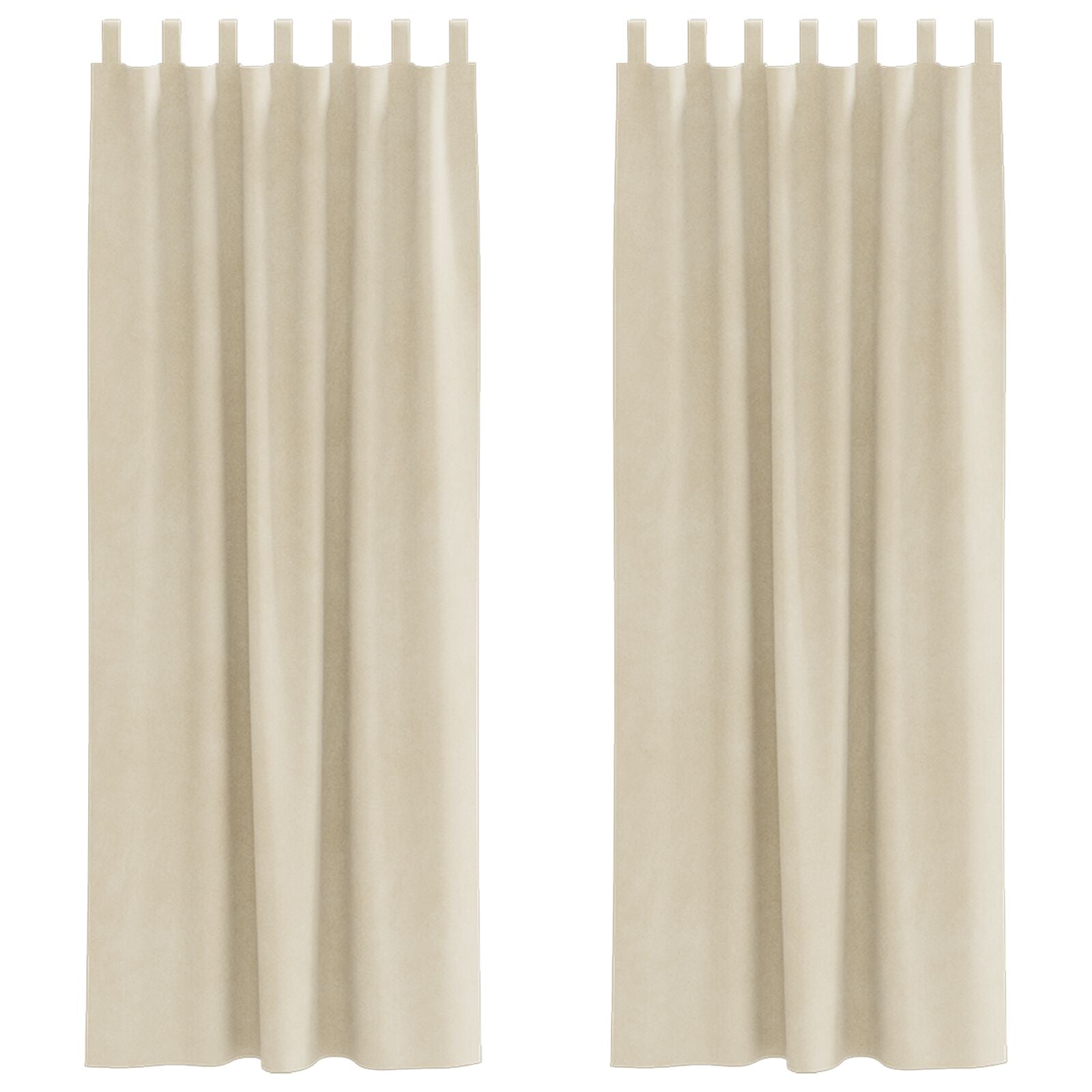 Blackout Gordijnen Met Hanglussen 2 Stuks Velvet Crème 140 x 260 cm met ophanglussen