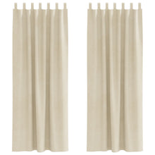 Blackout Gordijnen Met Hanglussen 2 Stuks Velvet Crème 140 x 260 cm met ophanglussen