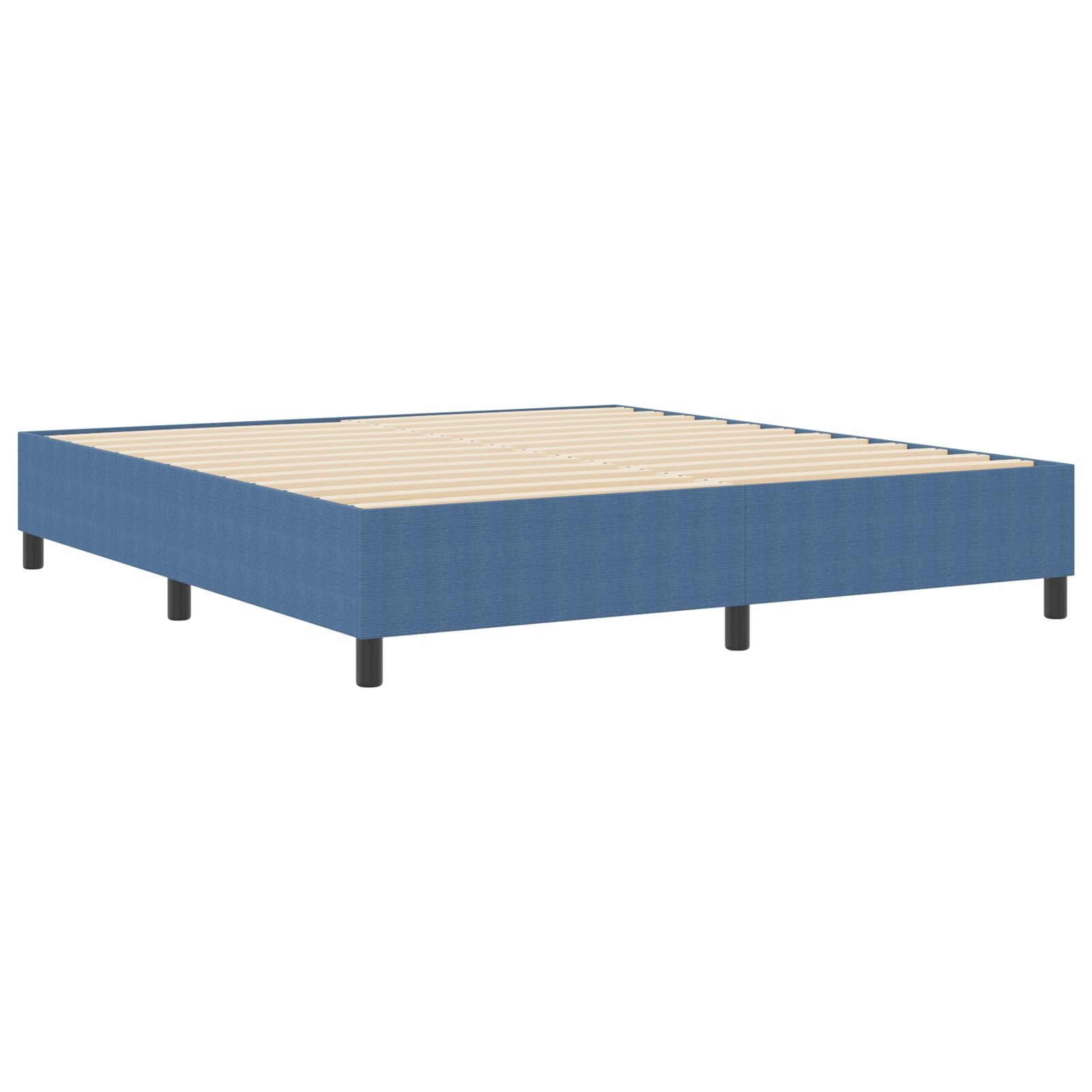 Boxspring Bed Super King Corduroy Stof Blauw 180 x 200 cm