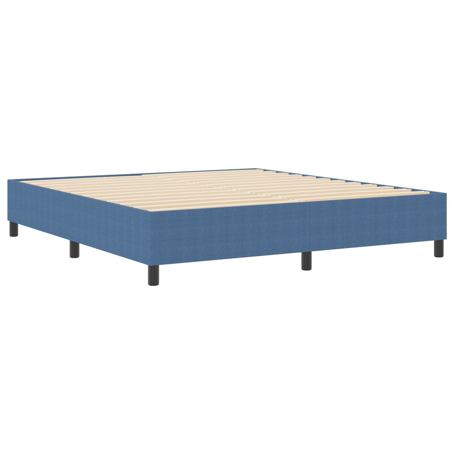 Boxspring Bed Super King Corduroy Stof Blauw 180 x 200 cm